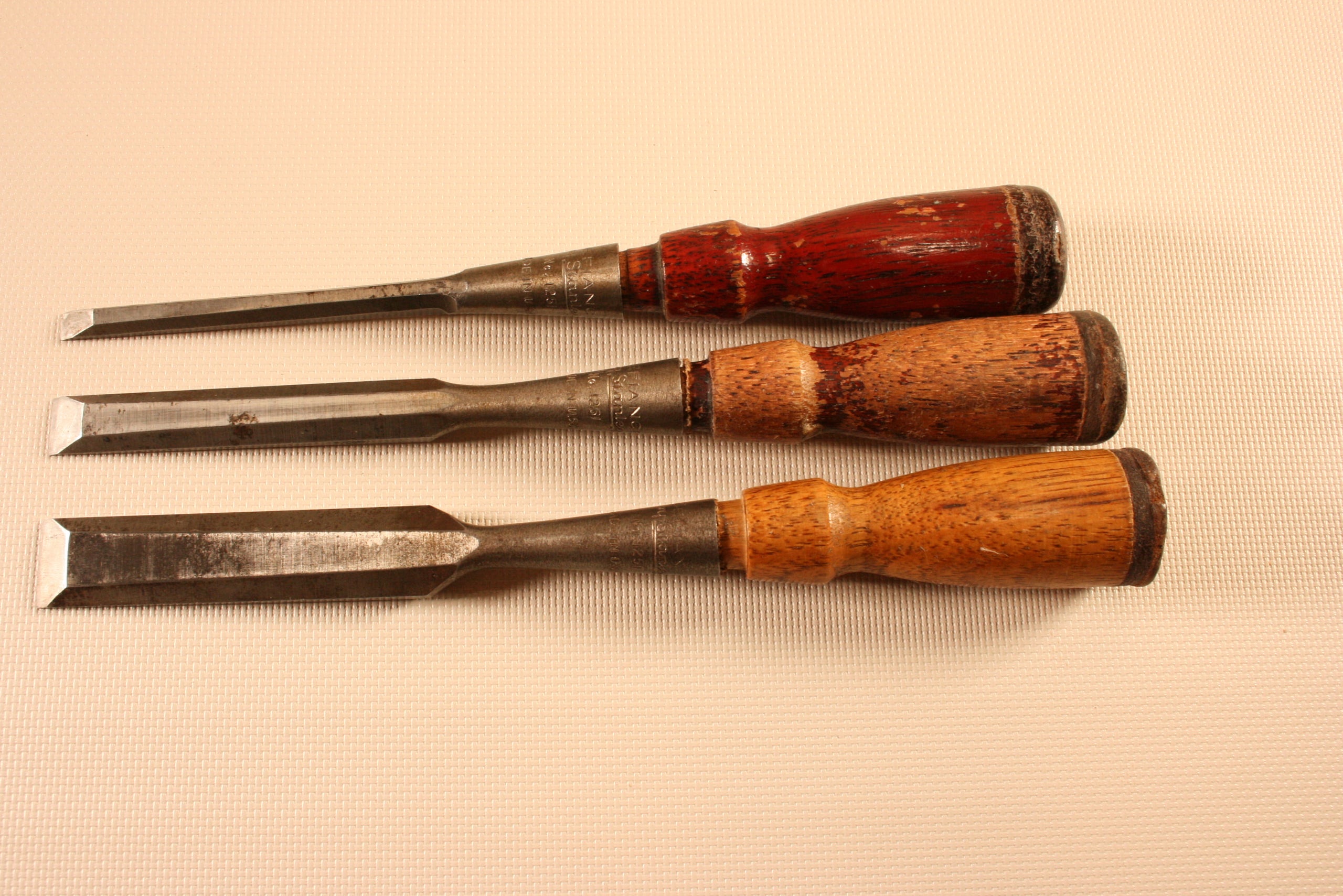 Three Stanley Defiance No. 1251 Chisels | Vintage Woodworking Tools