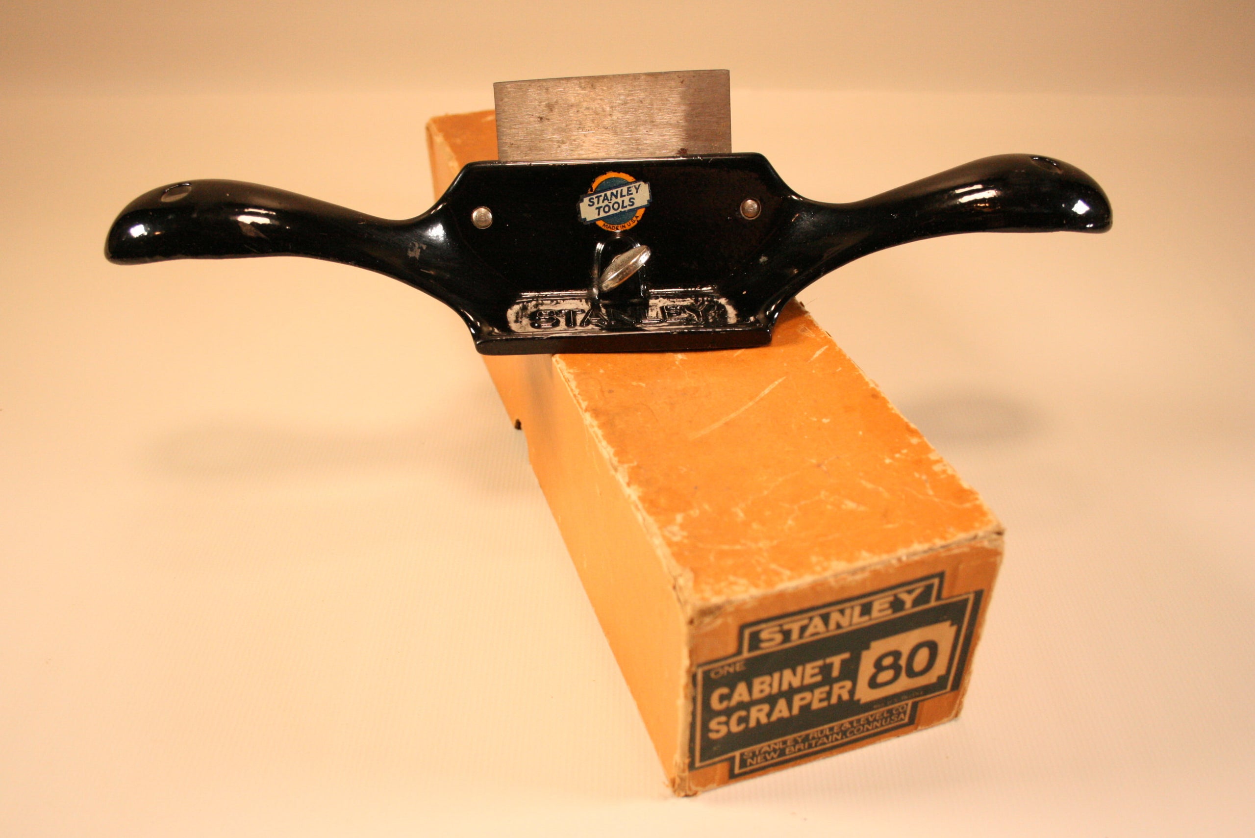 Stanley No. 80 Cabinet Scraper with Box, Sweetheart | Vintage Woodworking Tools